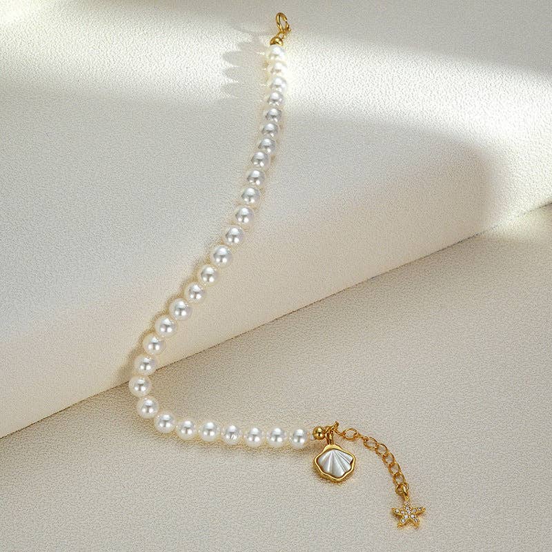 Seashell Starfish Pearl Bracelet
