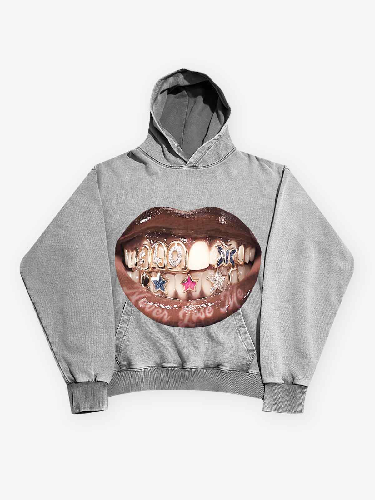 High quality Lip Teeth Hoodie